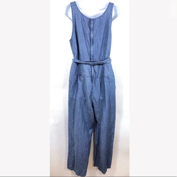 New Madewell Muralist Chambray Jumpsuit Sz 12 - Picture 6 of 6